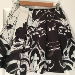Alice + Olivia Black & White Floral Skirt